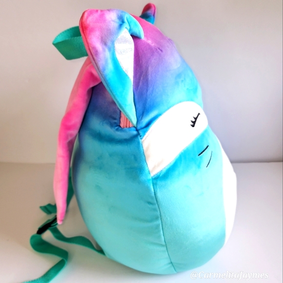 VICKIE 🦊🎒 Pink & Blue Fox BACKPACK Original Squishmallow by Kelly Toy ☆》NWT《☆ - Picture 7 of 7